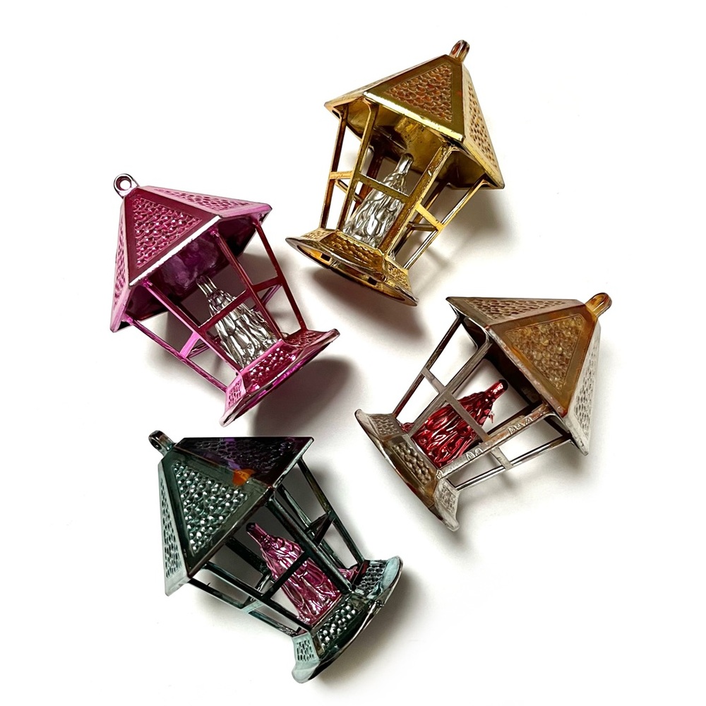 Vintage Plastic Bradford Candle Lantern Ornaments